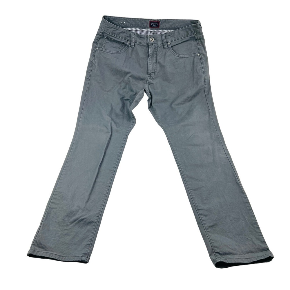 UNTUCKit Gray 5 Pocket‎ Straight Fit Cotton Elastane Pants Mens Size 34X32